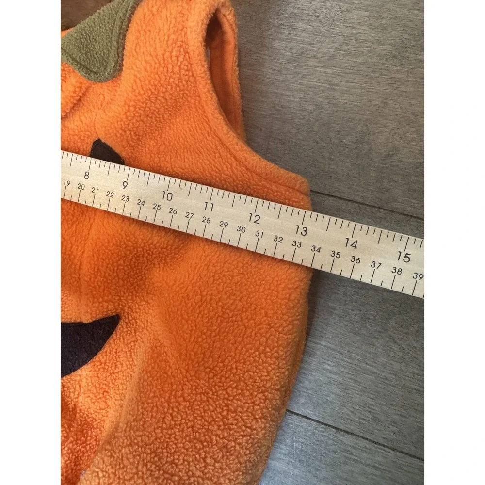 Pottery Barn Kids Pumpkin Costume Infant 3-6 Months Orange Fleece Halloween